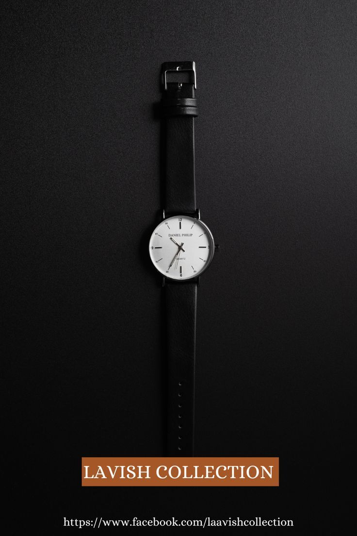 Lavish Collection | Midnight Black Leather Wristwatch